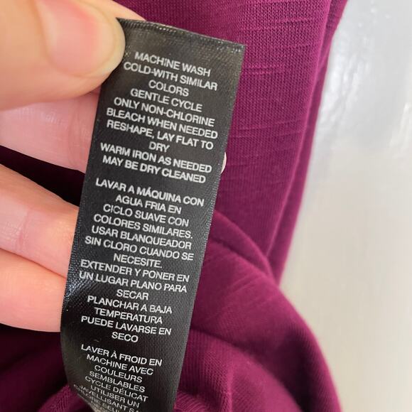 White House Black Market Lace Yoke Top Purple Flutter Short Sleeves S - Picture 5 of 6